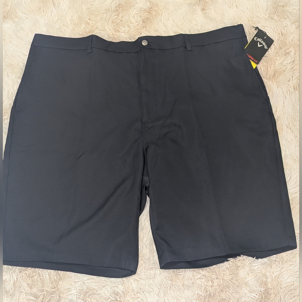 Callaway Men's Flat Front Golf Shorts in Black